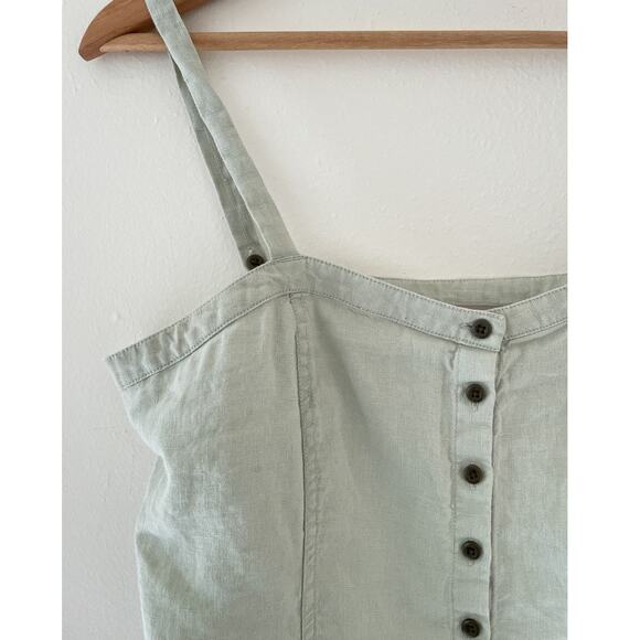EVERLANE Light Green Linen Cami Tank Top / Sz 6 / Button Up / Boho / Minimal / - Picture 5 of 7